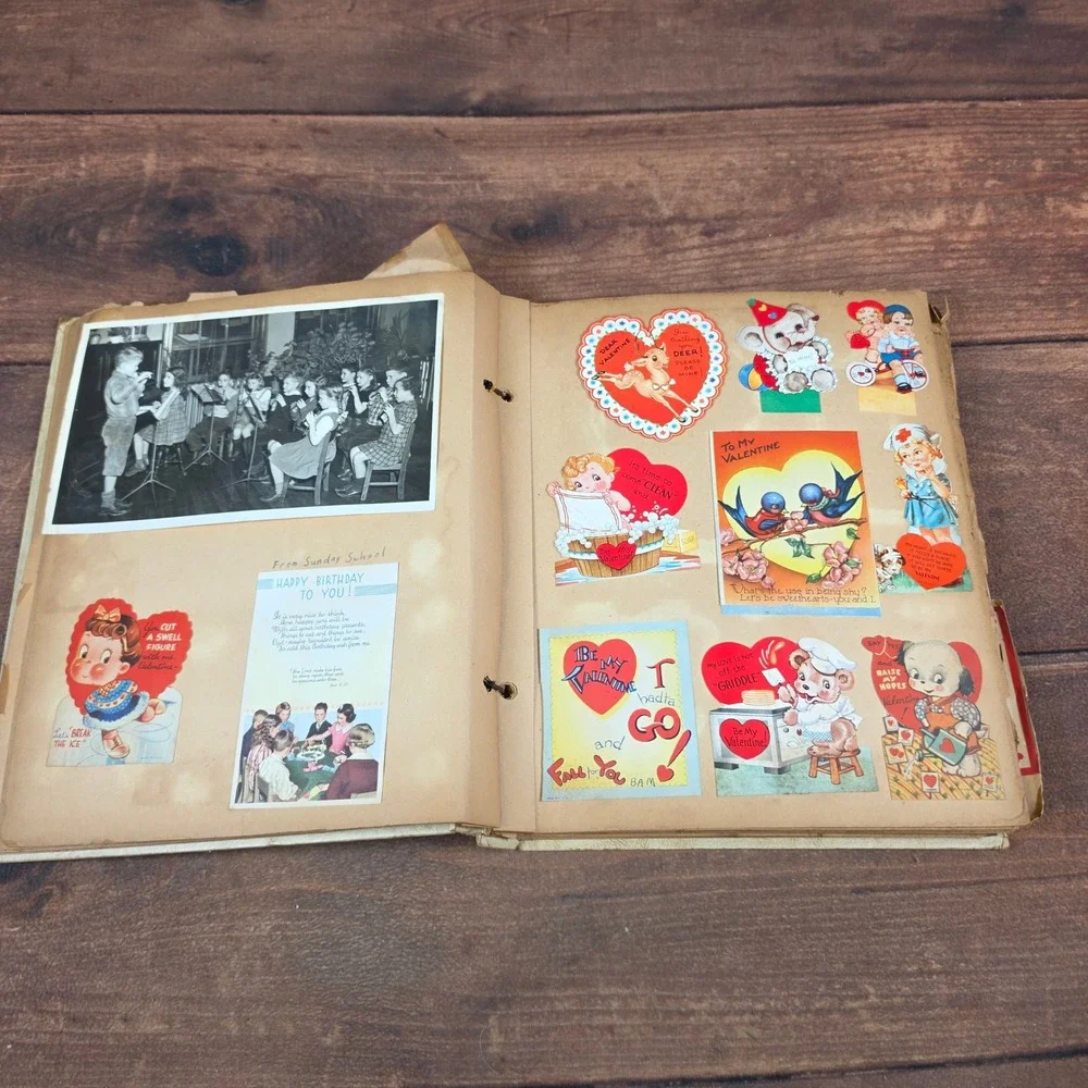 Vintage Scrapbook 1940s 1950s Ephemera Cincinnati Ohio Good Valentines Sports